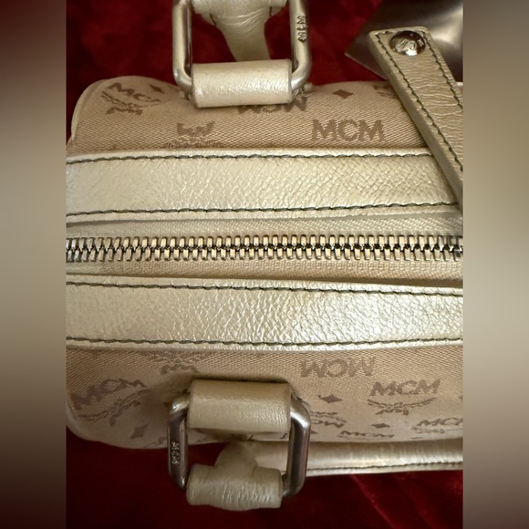 MCM Cream Satchel Bag with detachable tassel - Picture 6 of 15